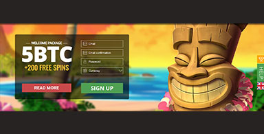 A welcome bonus at a BTC casino.