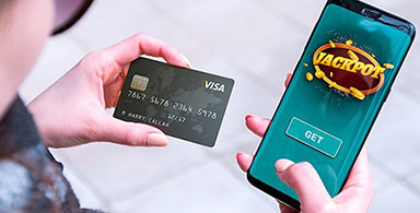 Mobile casino player making payment