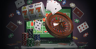 Online gaming on laptop