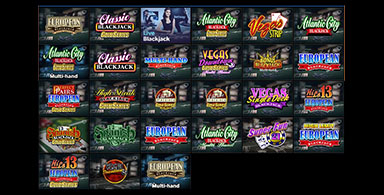 Many available Blackjack games.