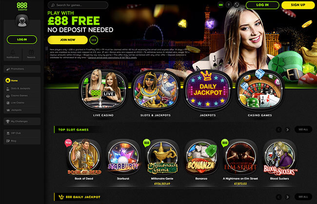 888 Casino Desktop Site