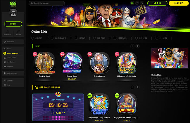 888 Casino Desktop Site