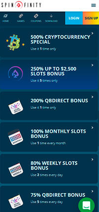 Spinfinity Casino Review by Newest Casinos \u0026gt; 250% up to $12,500