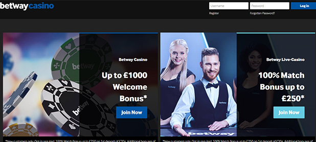 Betway Casino Home Page