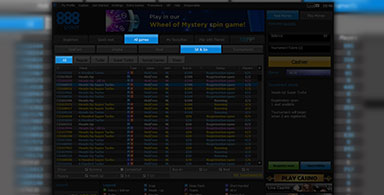 A poker lobby with all games.